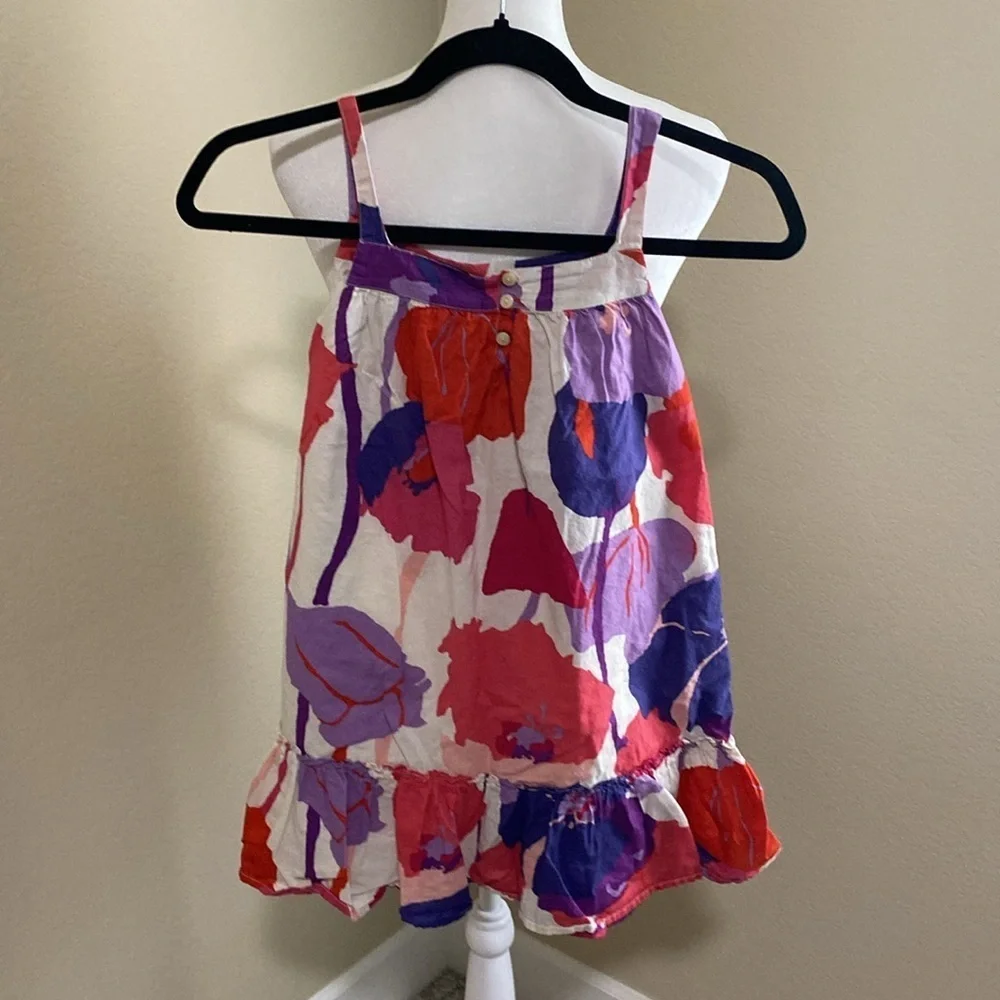 GapKids Vibrant Purple and Pink Abstract Floral Lined Girls Dress. Size S. (6/7)